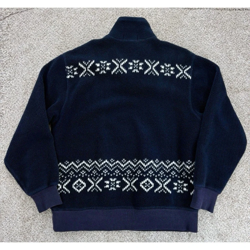 Vintage Polo Ralph Lauren Sweater Mens Large Blue 1/4 Zip Nordic Fair Isle USA